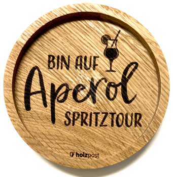Untersetzer, Bin auf Aperol Spritztour, rund