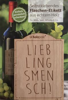 Flaschen-Etikett - Lieblingsmensch, selbstklebend