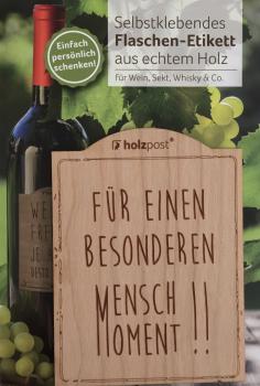 Flaschen-Etikett - Für einen besonderen Mensch Moment, selbstklebend