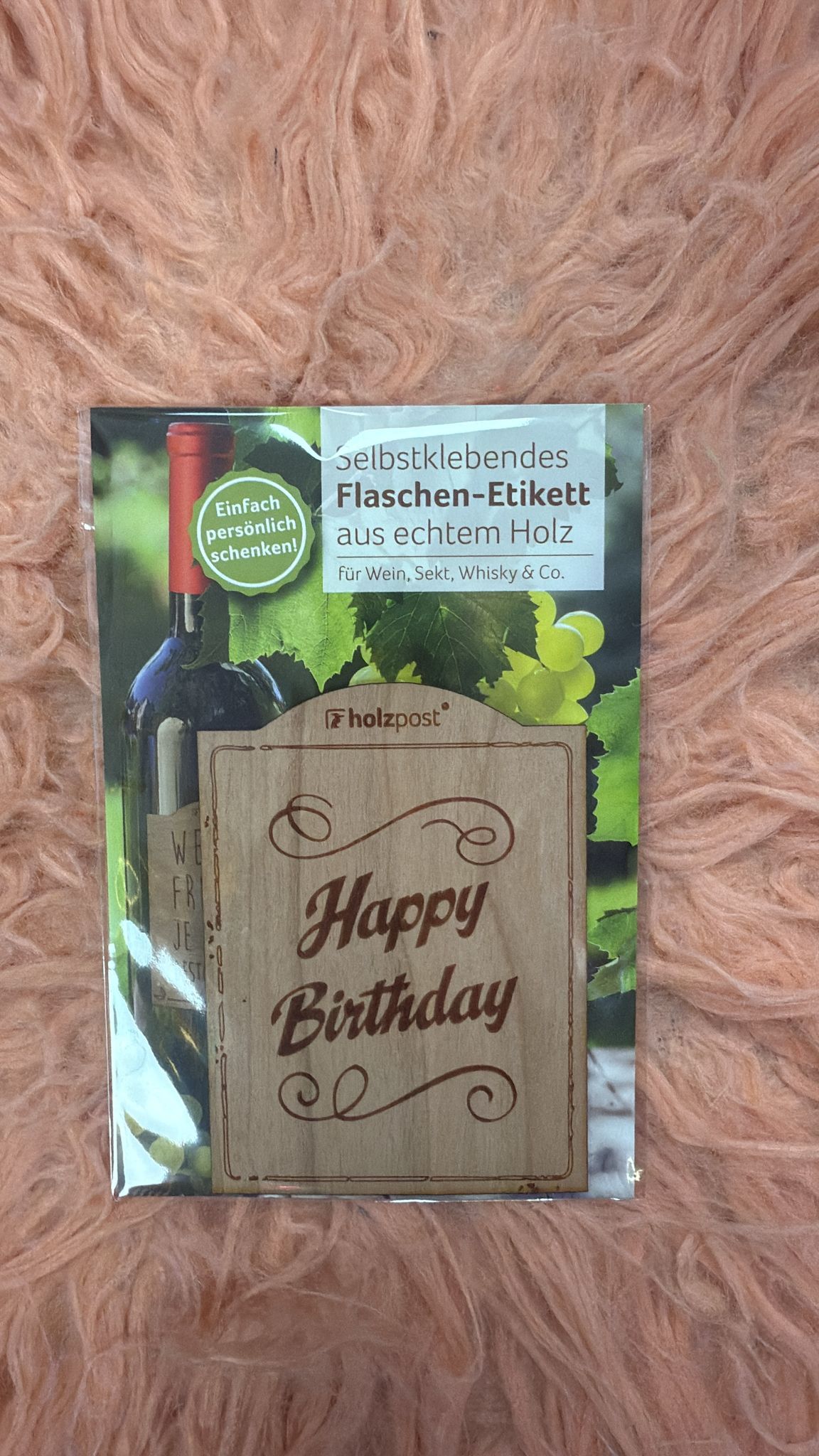 Flaschen-Etikett - Happy Birthday, selbstklebend
