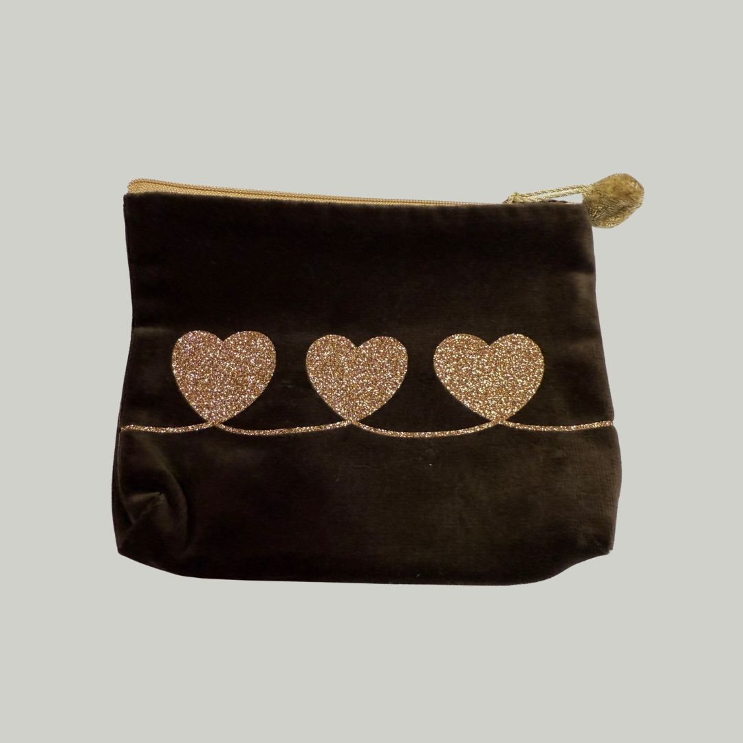 Kosmetiktasche Groß mit Herzen