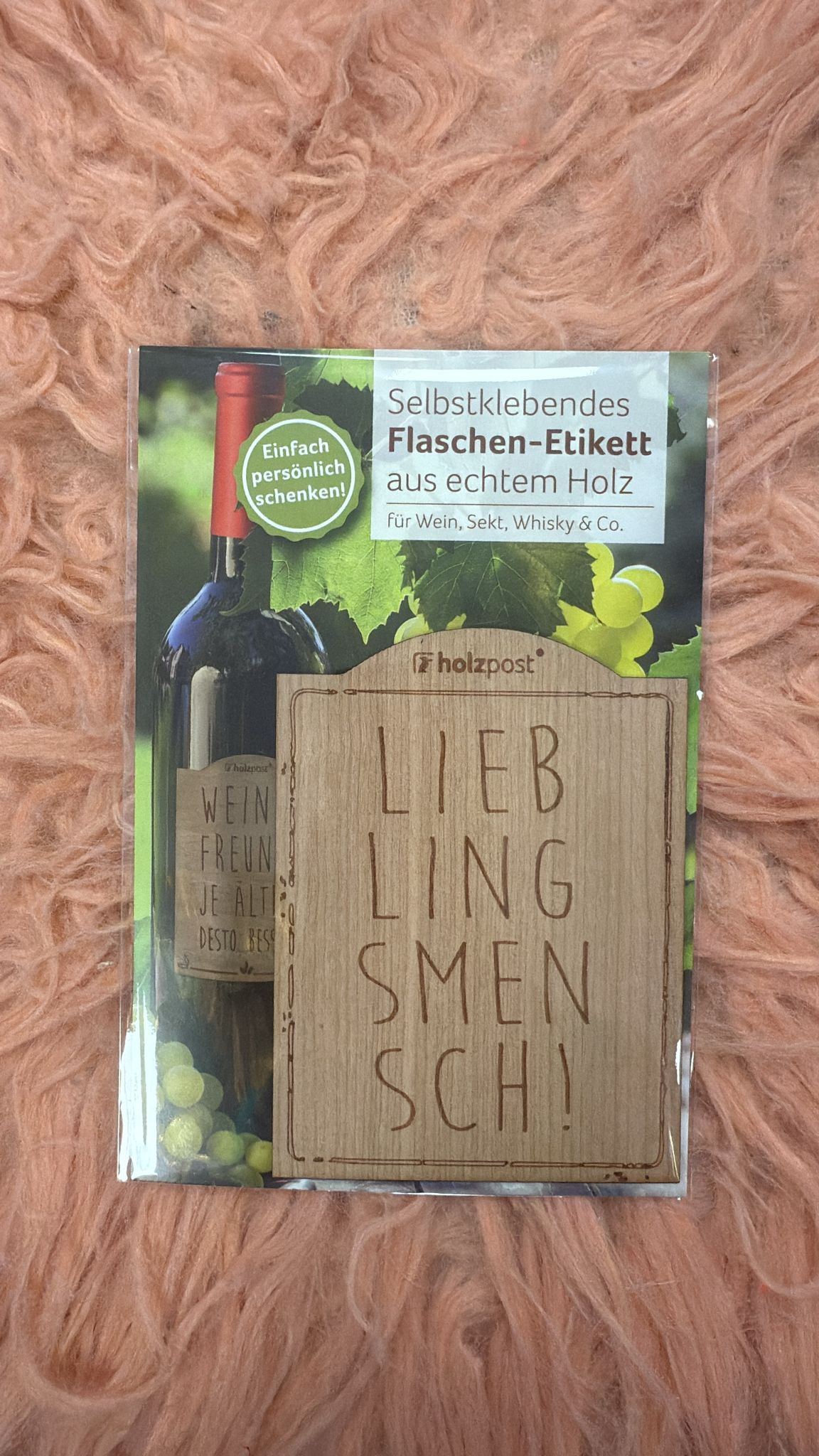 Flaschen-Etikett - Lieblingsmensch, selbstklebend