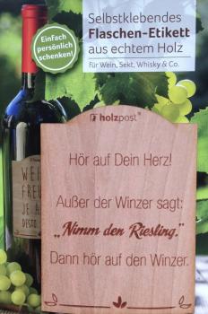 Flaschen-Etikett - Hör auf Dein Herz!, selbstklebend