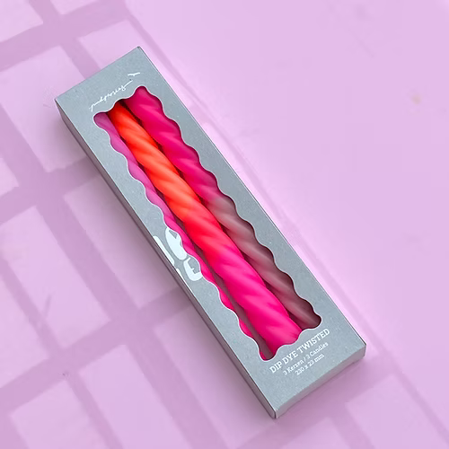 Neonkerzen gedippt - Twist Shades of Cranberry