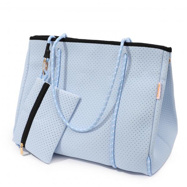Neopren Tasche L Lightblue - Pink
