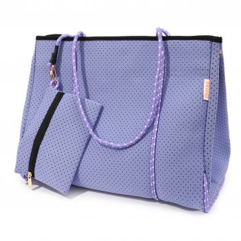Neopren Tasche L Flieder - Beige