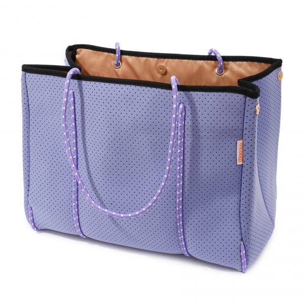 Neopren Tasche L Flieder - Beige