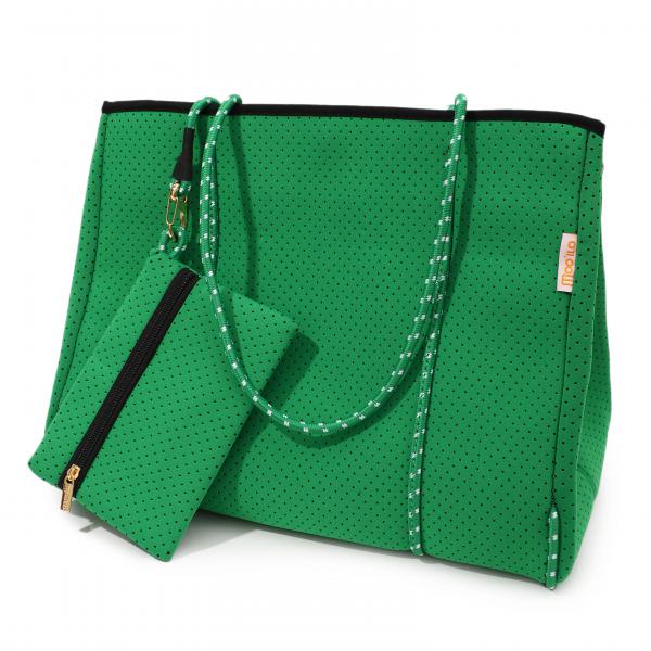 Neopren Tasche L Lightgreen - Pink