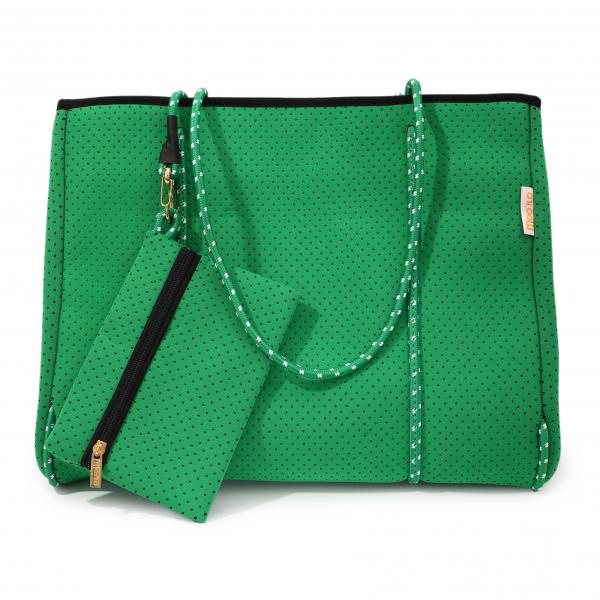 Neopren Tasche L Lightgreen - Pink