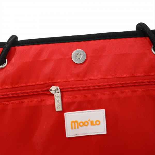 Neopren Tasche Leo Metallic L Black - Silber / Rot