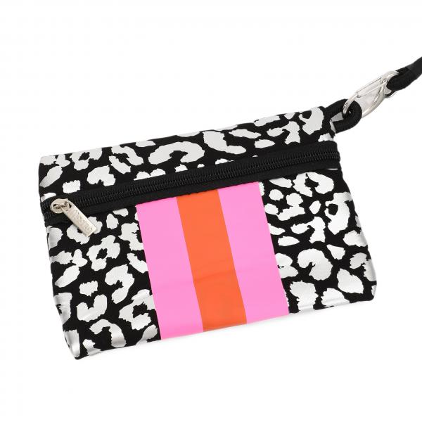 Neopren Tasche Leo Metallic L Black - Silber / Rot
