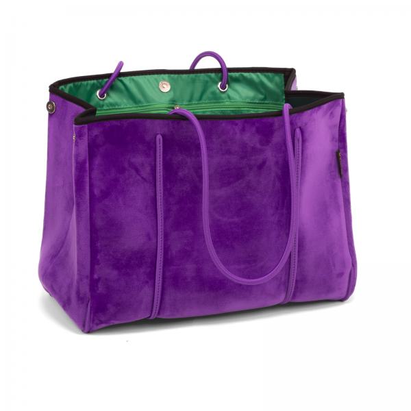 Samt Tasche L Lila