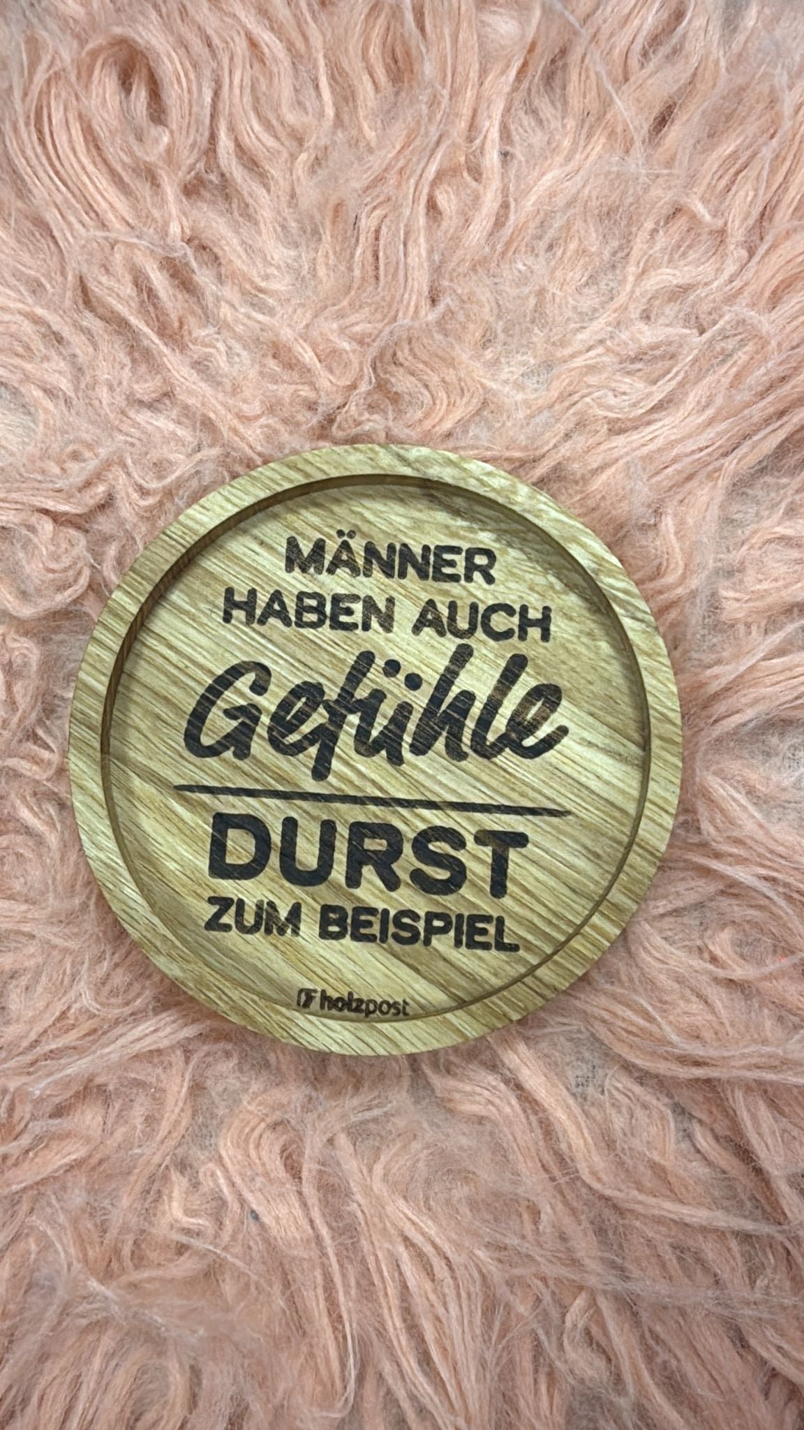 Untersetzer, Männer haben auch Gefühle, rund