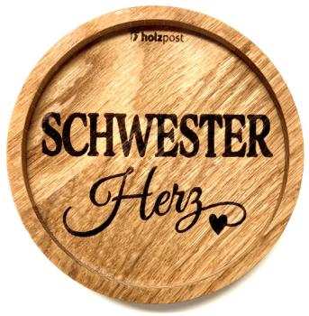 Untersetzer, Schwester Herz, rund