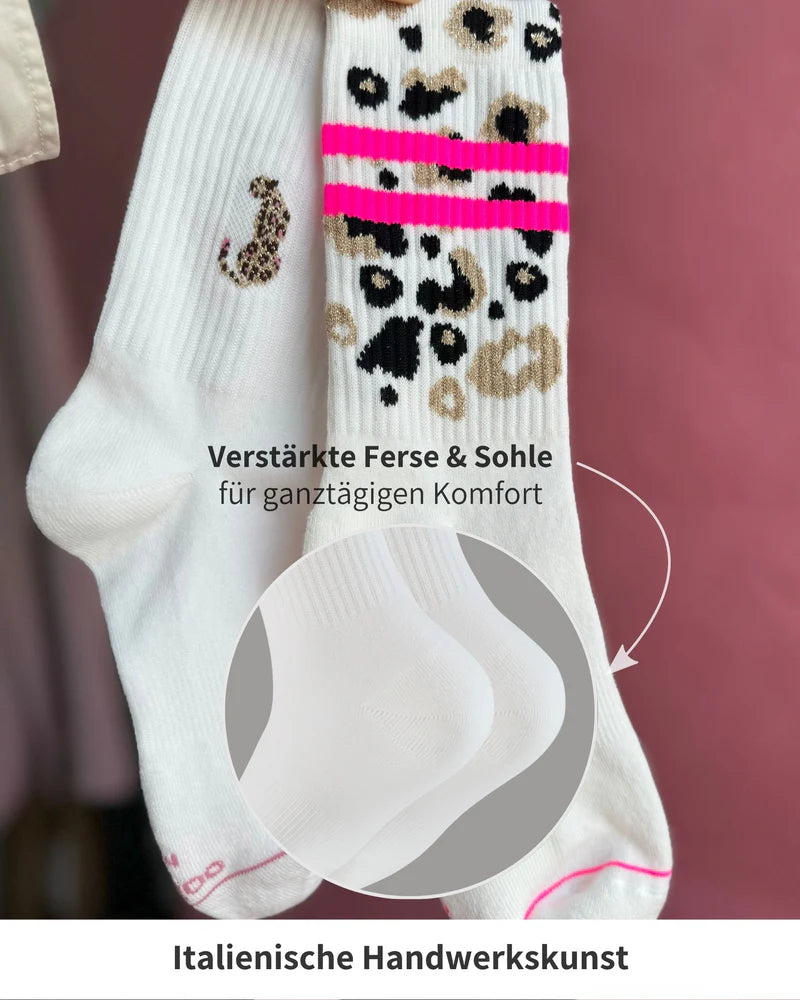 Socken Leo allover - NEON Pink