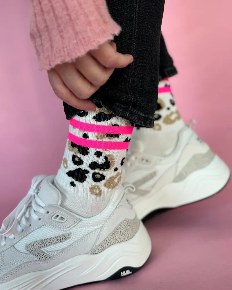Socken Leo allover - NEON Pink