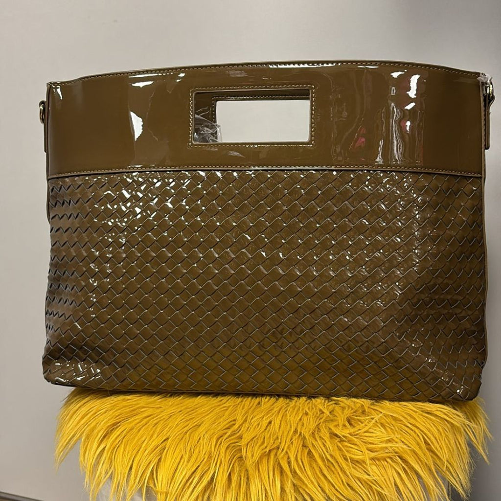 Elegantes Taschen-Set – Bronze Metallic & Flecht-Opti
