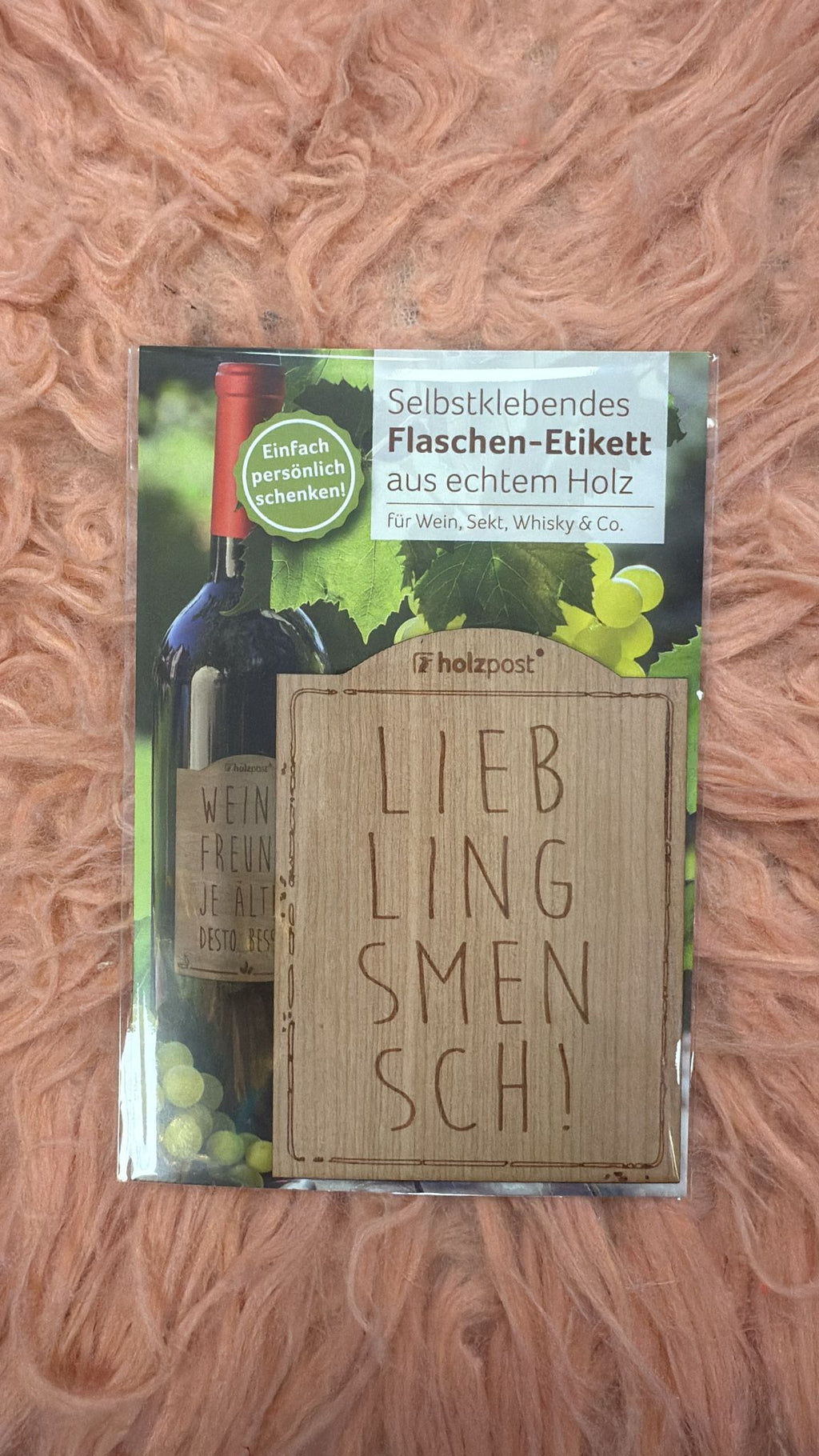 Flaschen-Etikett - Lieblingsmensch, selbstklebend