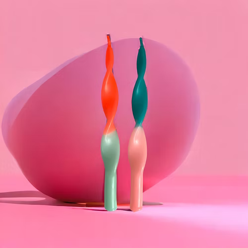 Neonkerzen gedippt - Curly Miami Edition Jade
