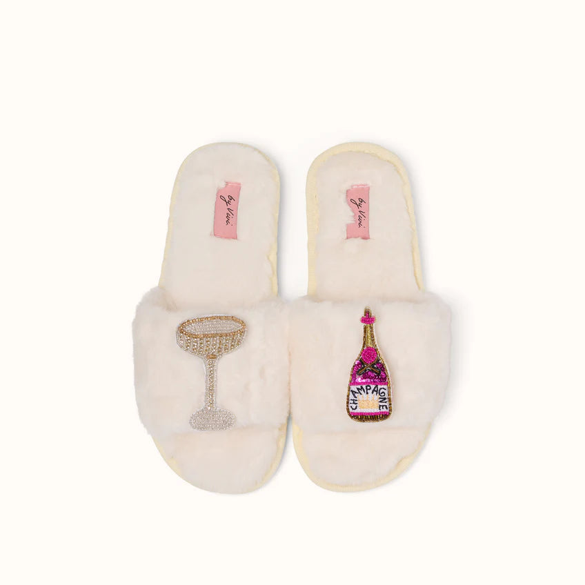 Broschenpaar für Slipper: Champagner Pink
