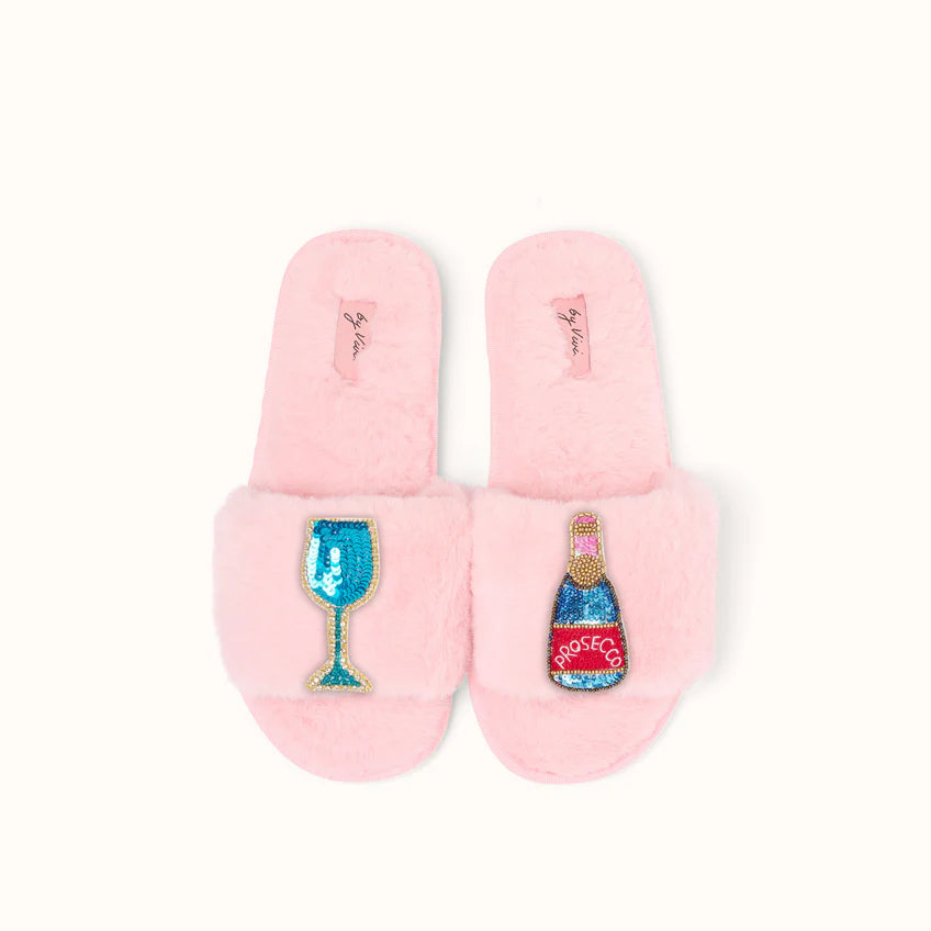 Broschenpaar für Slipper: Prosecco
