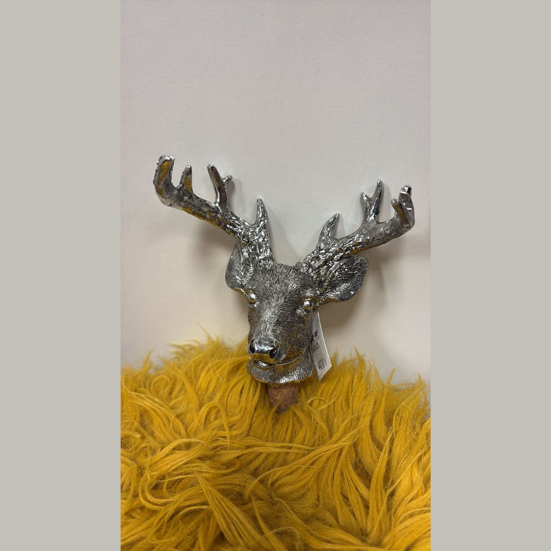 Flaschenverschluss Kork, Hirsch Silber