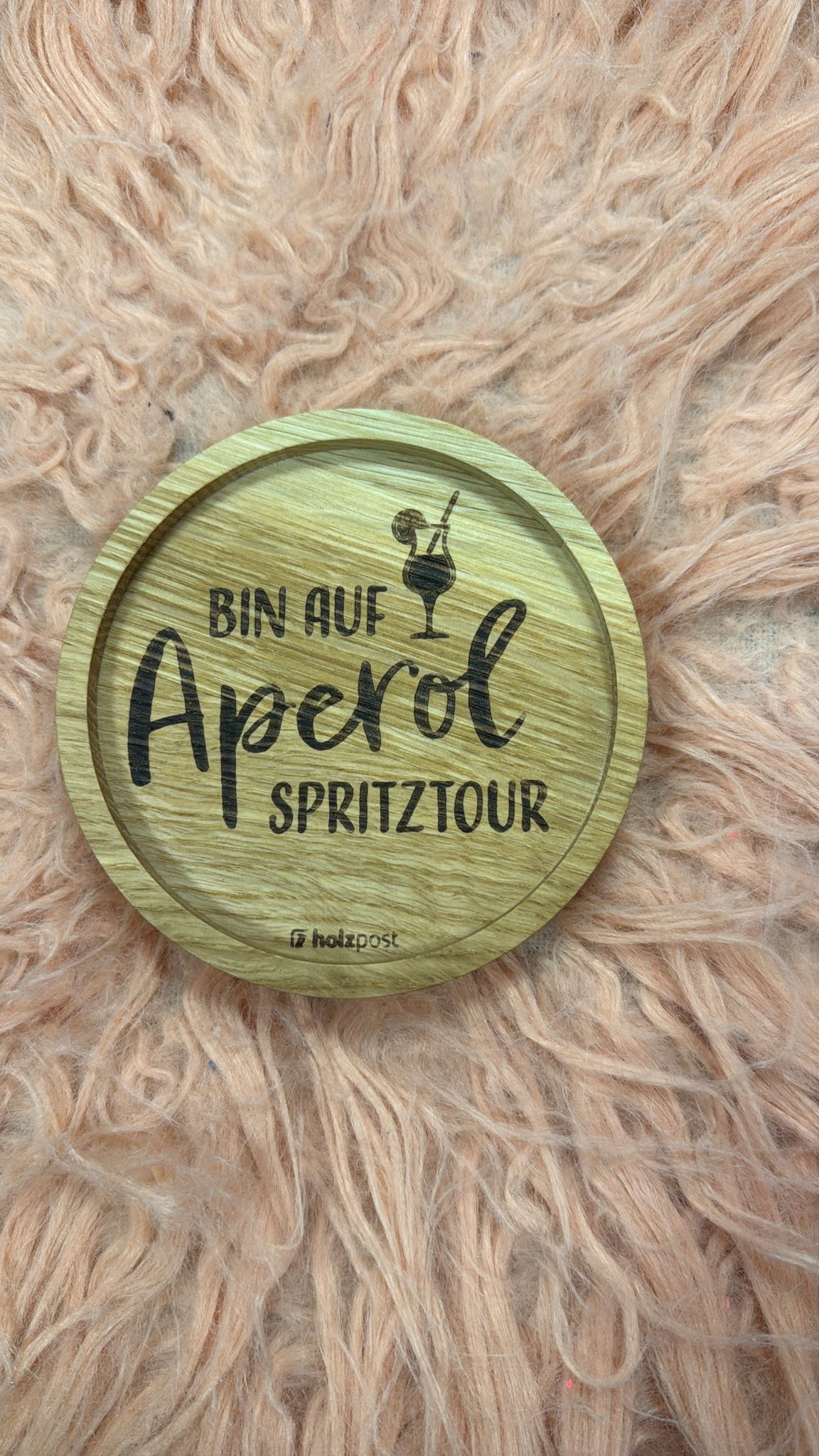 Untersetzer, Bin auf Aperol Spritztour, rund