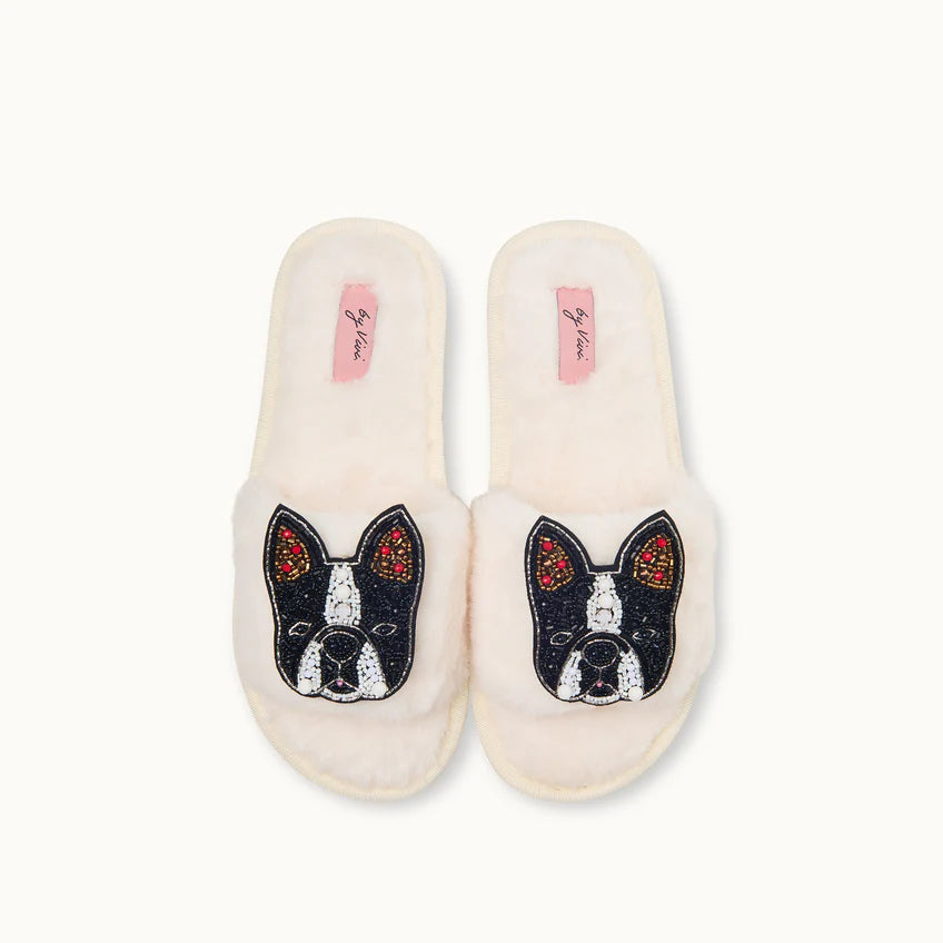 Broschenpaar für Slipper: Bulldogge