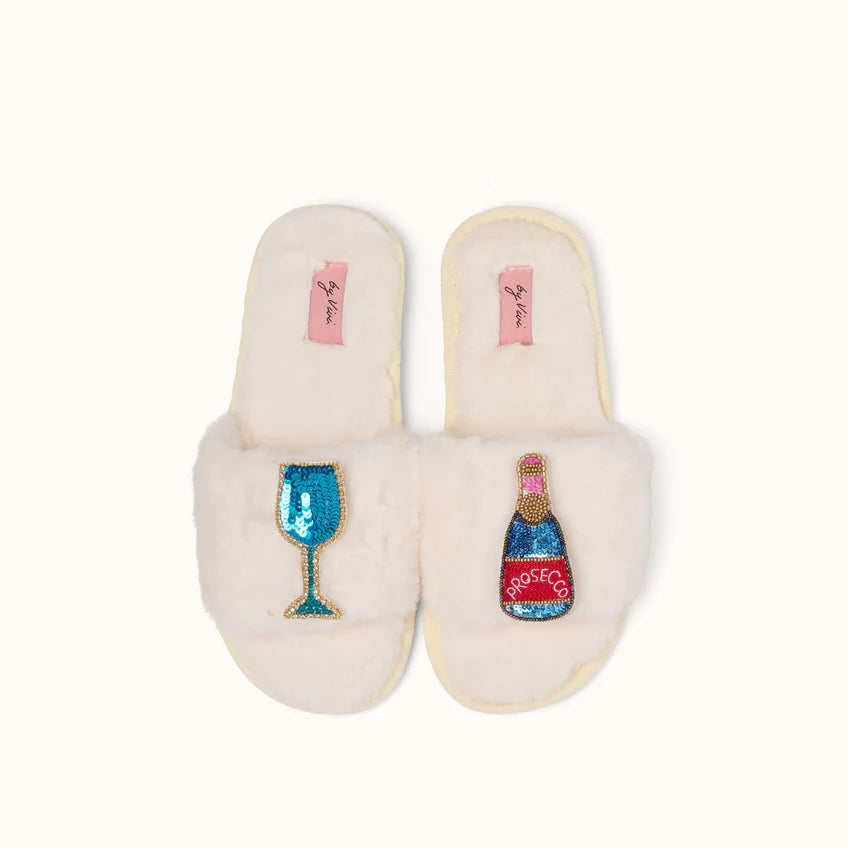 Broschenpaar für Slipper: Prosecco