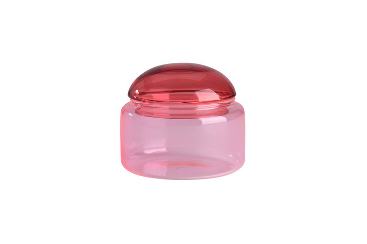 Voile, Glasdose, S, Borosilikatglas, rot/rosa