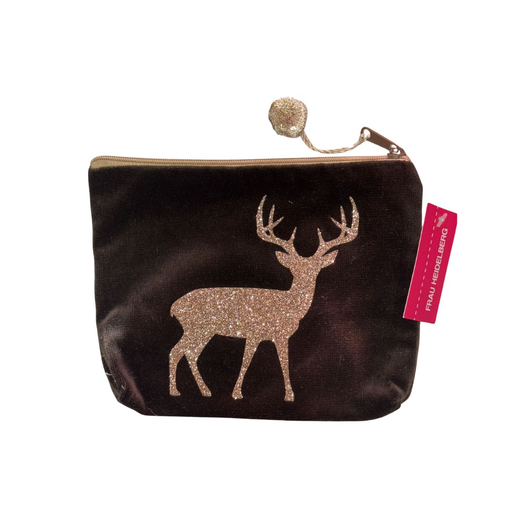 Kosmetiktasche Groß Elch braun