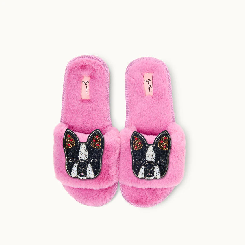 Broschenpaar für Slipper: Bulldogge
