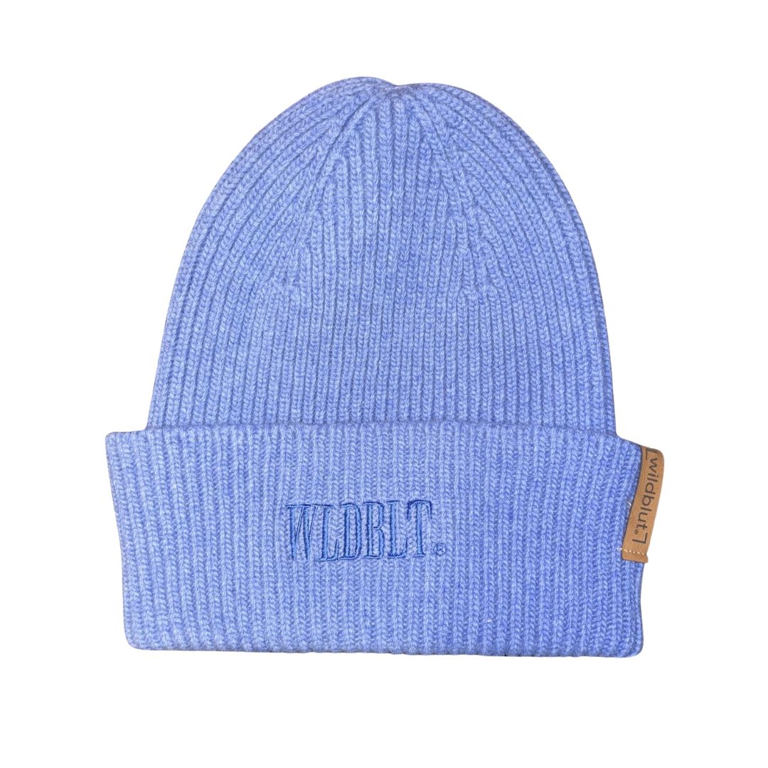 WILDBLUT® Mütze Hellblau - 100% Merinowolle