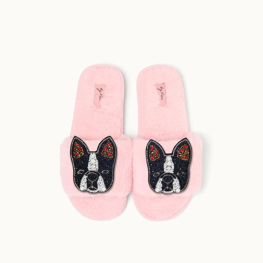 Broschenpaar für Slipper: Bulldogge