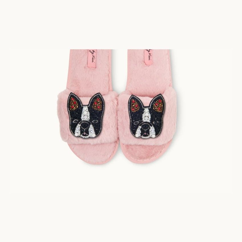 Broschenpaar für Slipper: Bulldogge