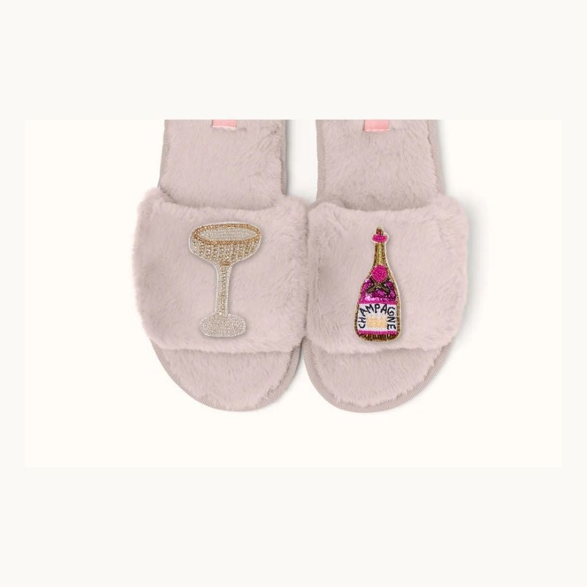 Broschenpaar für Slipper: Champagner Pink