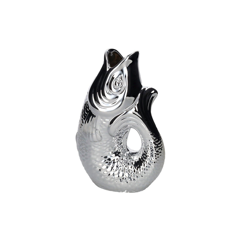 Monsieur Carafon, Fisch, Vase, S, silber, 1,2 Liter