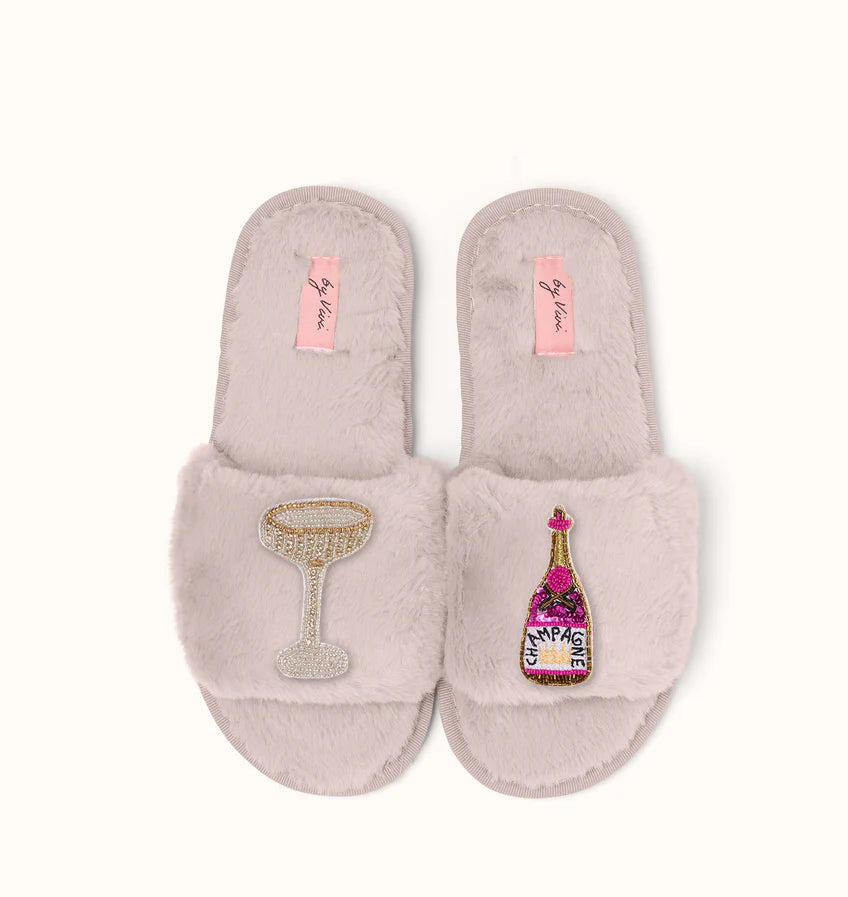 Broschenpaar für Slipper: Champagner Pink