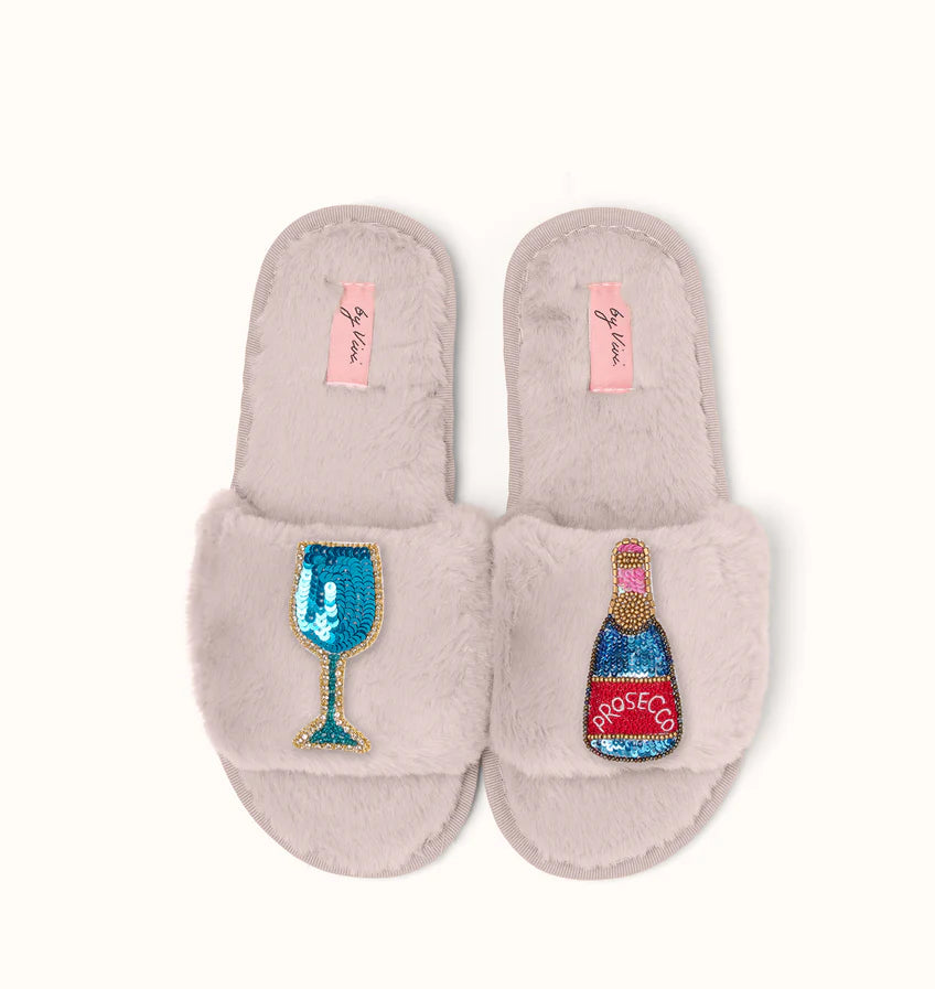 Broschenpaar für Slipper: Prosecco
