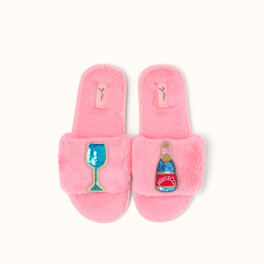 Broschenpaar für Slipper: Prosecco