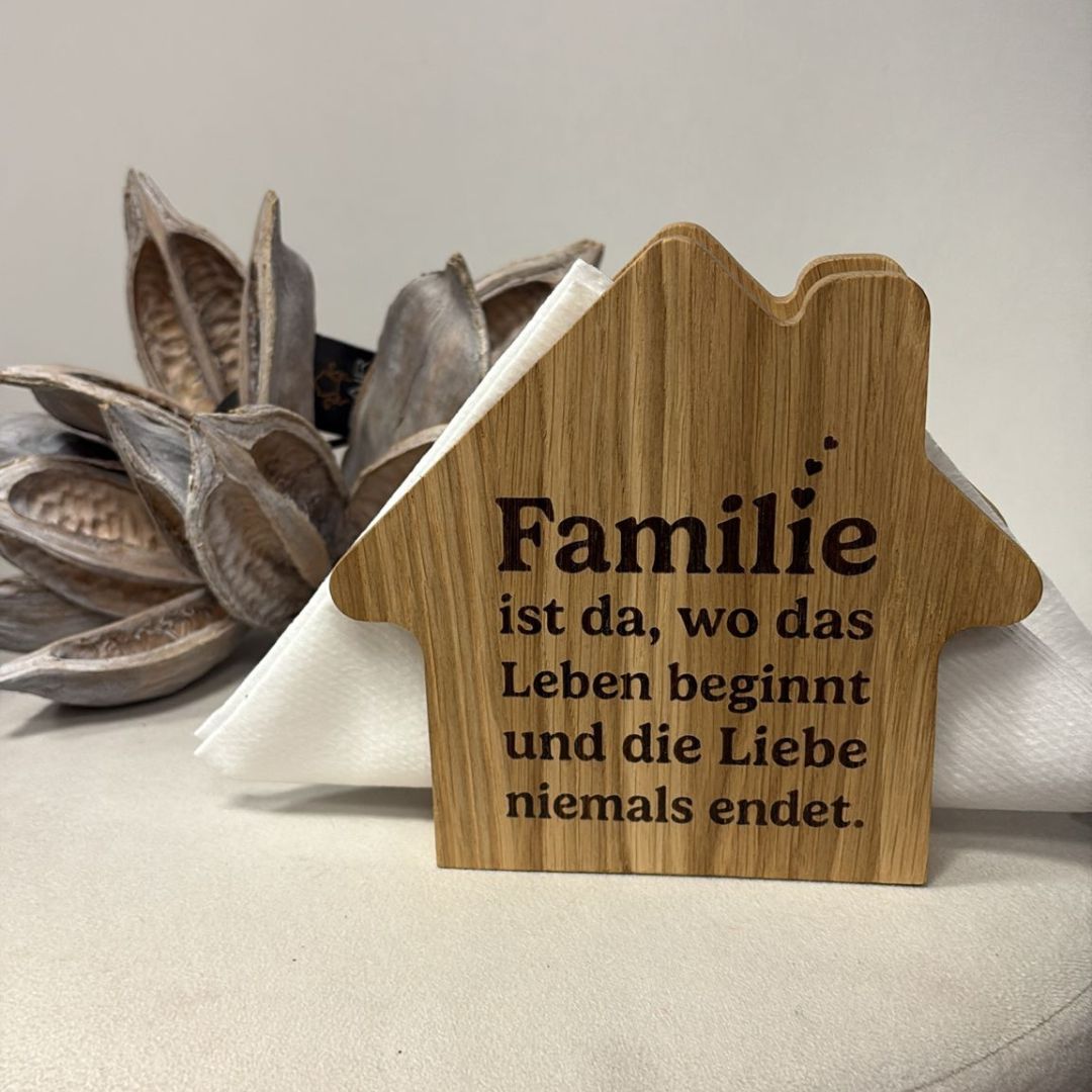 Serviettenhalter "HAUS" aus EICHE
