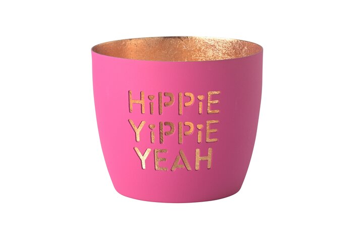 Madras, Windlicht, M, Motiv: Hippie yippie yeah