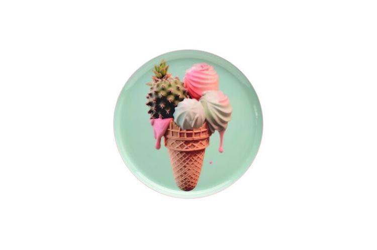 Gift Company Love Trays , Dekotablett, XS, Eis, rund, mint