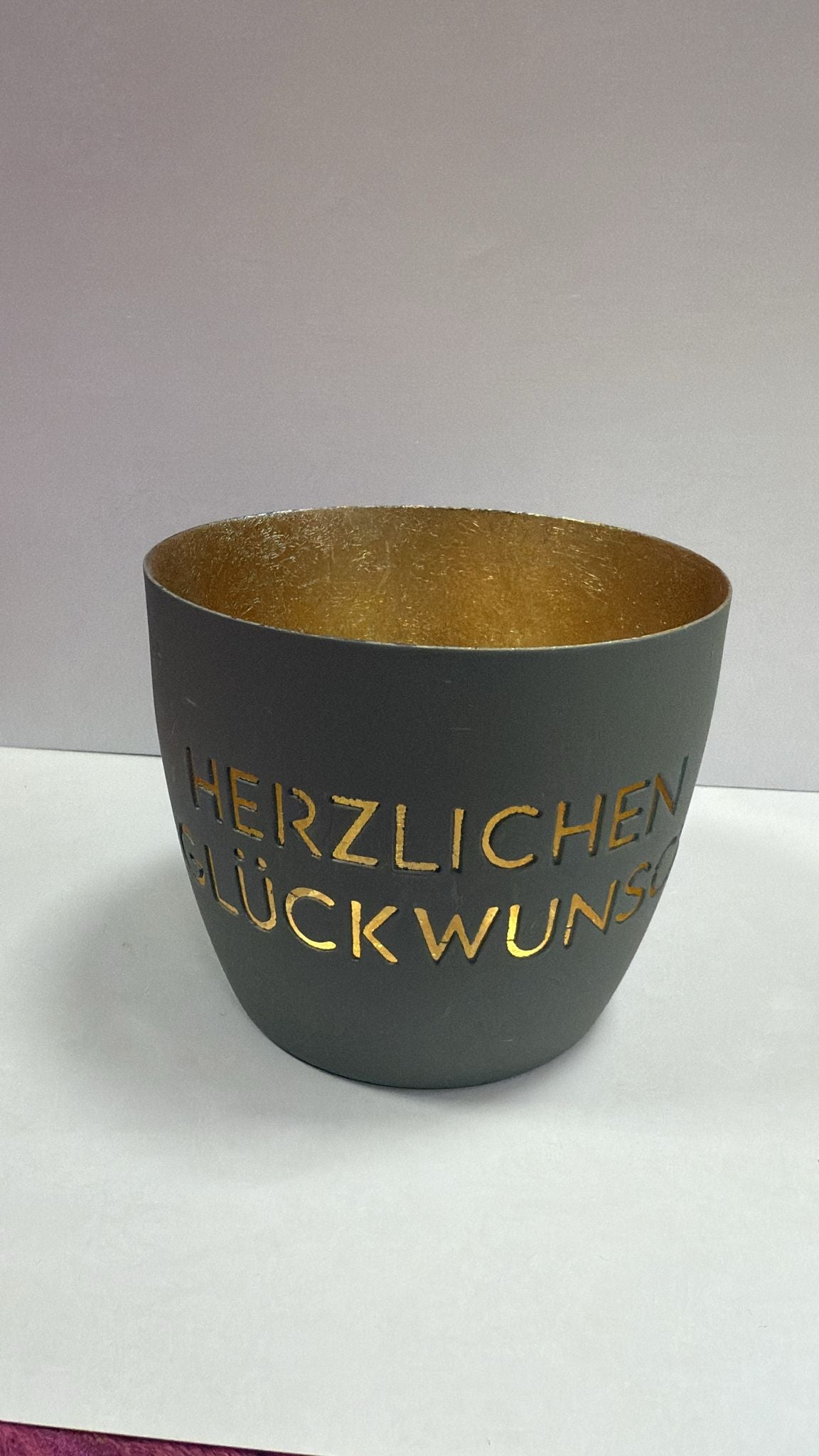 Madras, Windlicht, M, Motiv: Herzlichen Glückwunsch