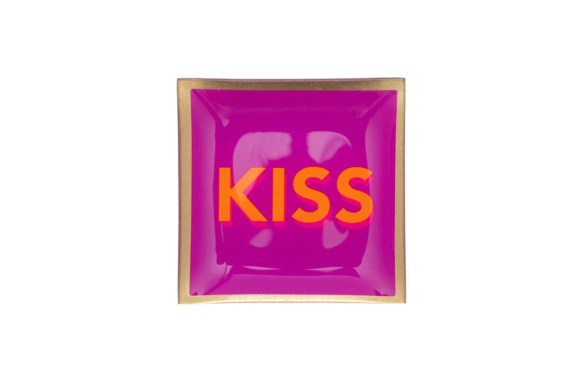 Love Plates, Glasteller S, Kiss, fuchsia