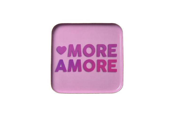 Gift Company Love Trays, Dekotablett, More Amore, quadratisch, rosa