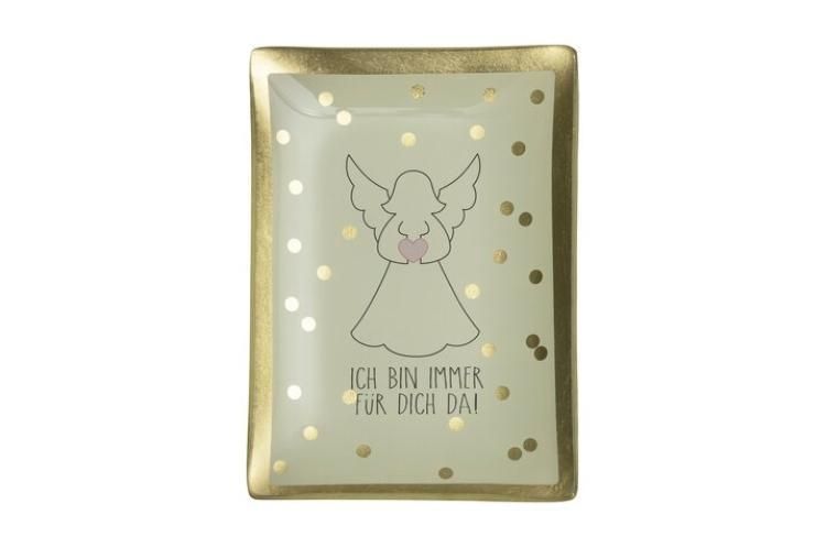 Gift Company Love Plates, Glasteller M, Engel goldrand